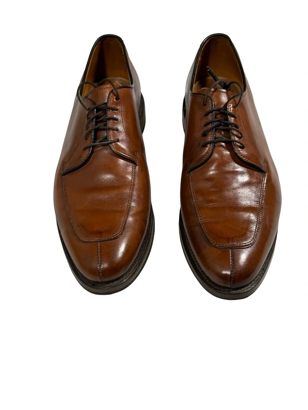 Allen Edmonds Delray Brown Leather Split Toe Derby Dress Shoes Mens 10.5 D USA